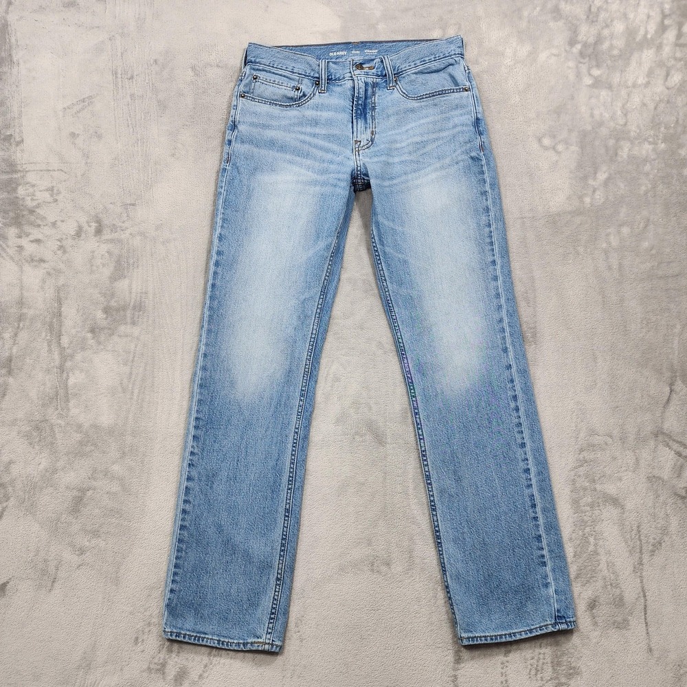 Old Navy Jeans Mens 30x32 Blue Light Wash Straight Built-In Flex Denim Stretch